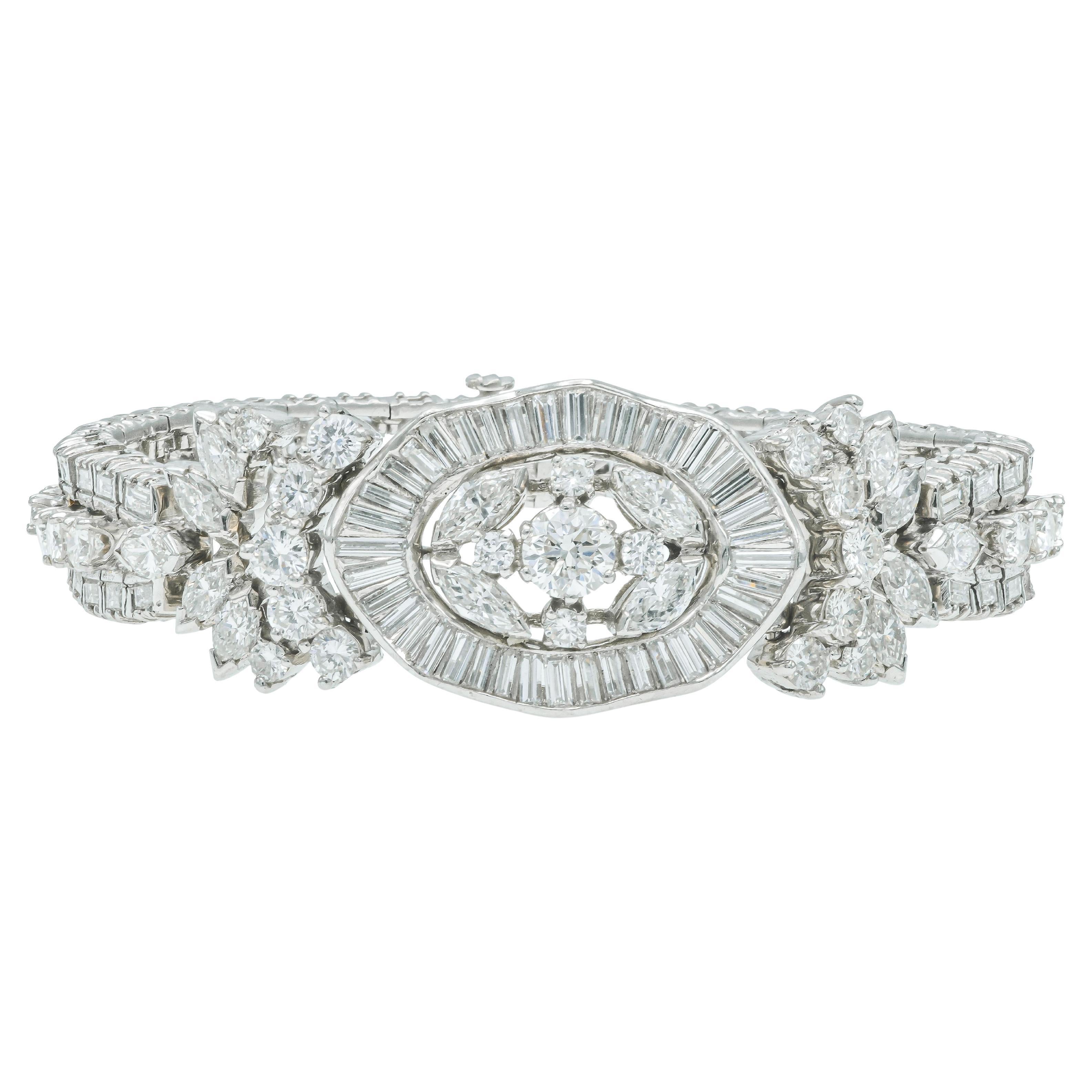 Vintage 1950s 15.00 Carat Diamond Bracelet
