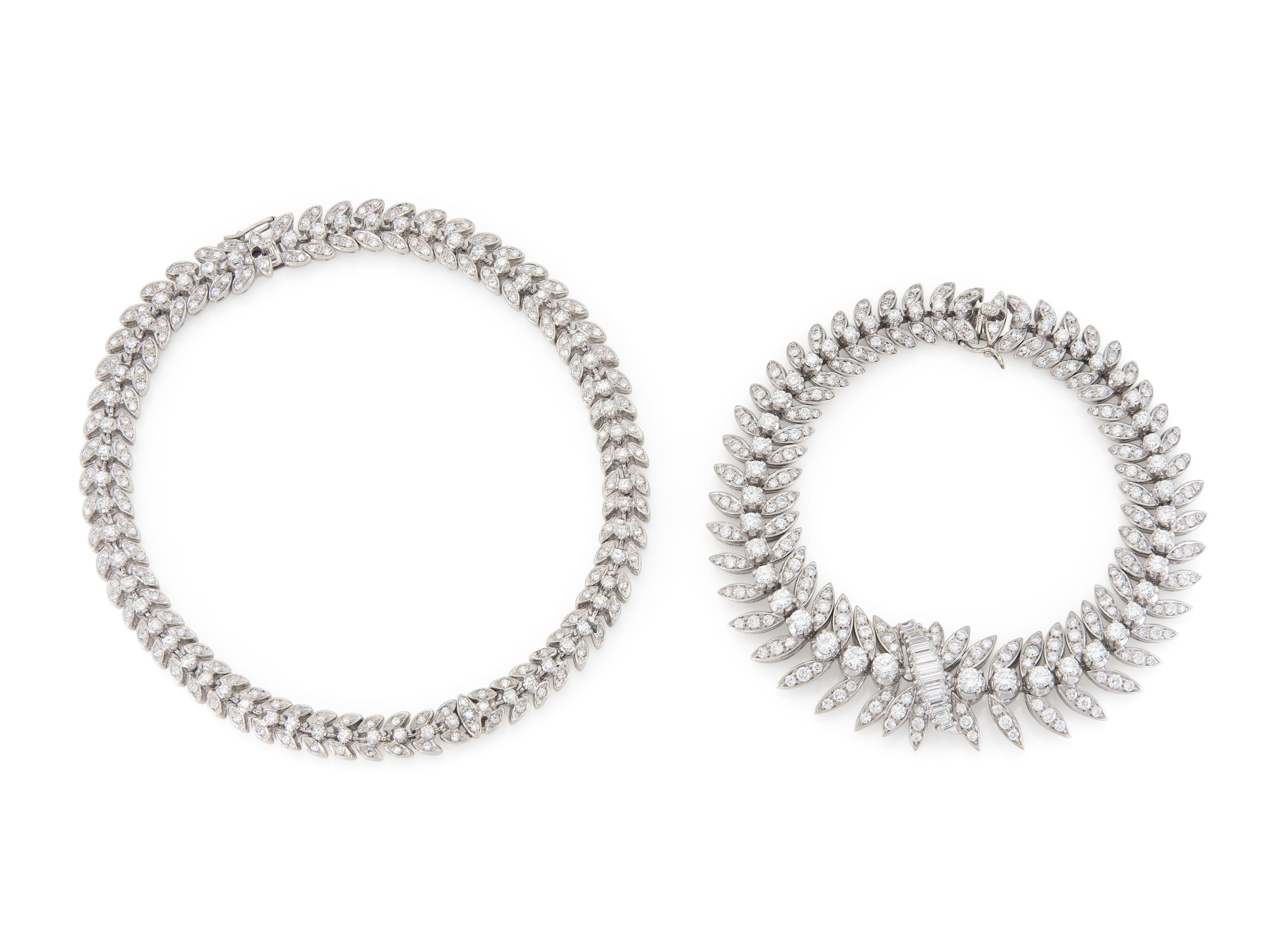 Vintage 1950s 15.00 Carat Diamond Necklace In condizioni buone in vendita a New York, NY