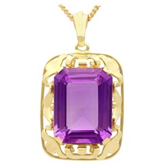 Anhänger aus Gelbgold mit 15,41 Karat Amethyst und Gelbgold, 1950er Jahre