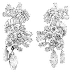 Boucles d'oreilles vintage 1950s 17.73 Carat Diamond Earrings