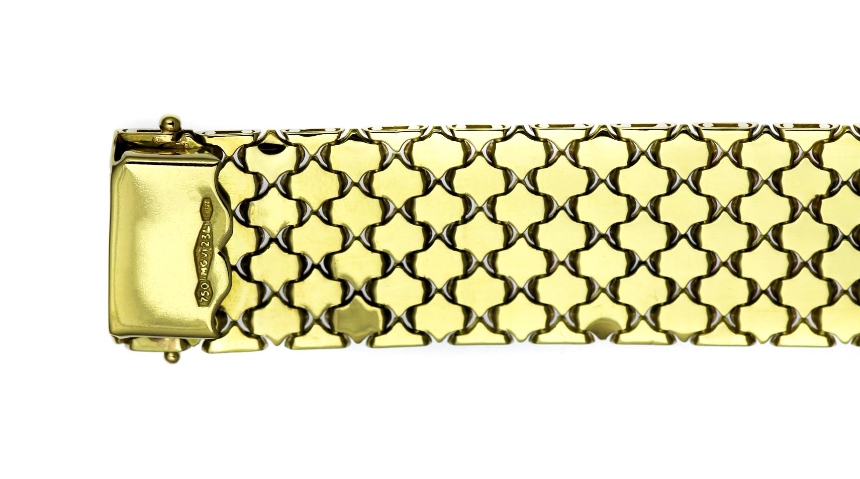 Vintage 1950's 18K Three Colour - Yellow, White & Rose Gold - Bracelet For Sale 1