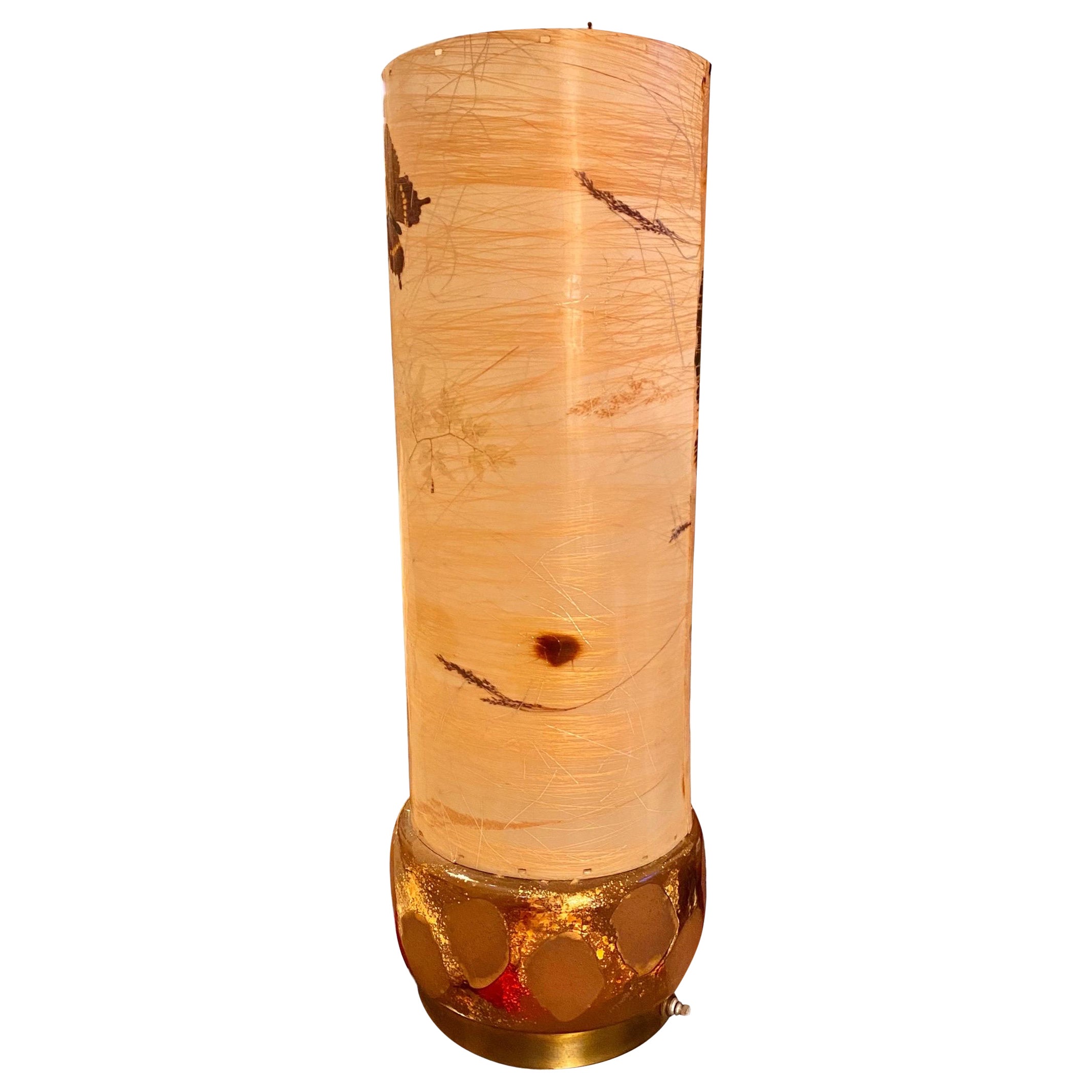 Vintage 1950’s-1960’s Accent Lamp With Fiberglass Shade