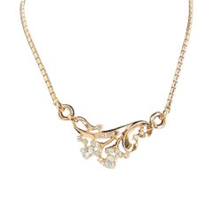 Collier vintage des années 1950-1960 avec des boutons de fleurs en strass