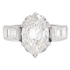 Verlobungsring mit 2,00 Karat GIA Diamant im Ovalschliff, 1950er Jahre