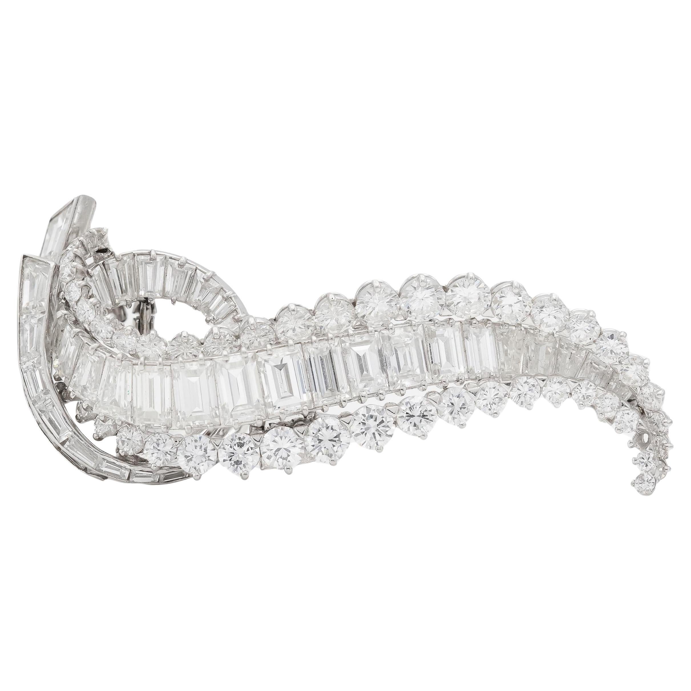 Vintage 1950s 20.00 Carat Diamond Brooch