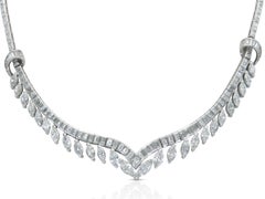 Vintage 1950s 20.00 Carat Multi-Cut Diamond Necklace