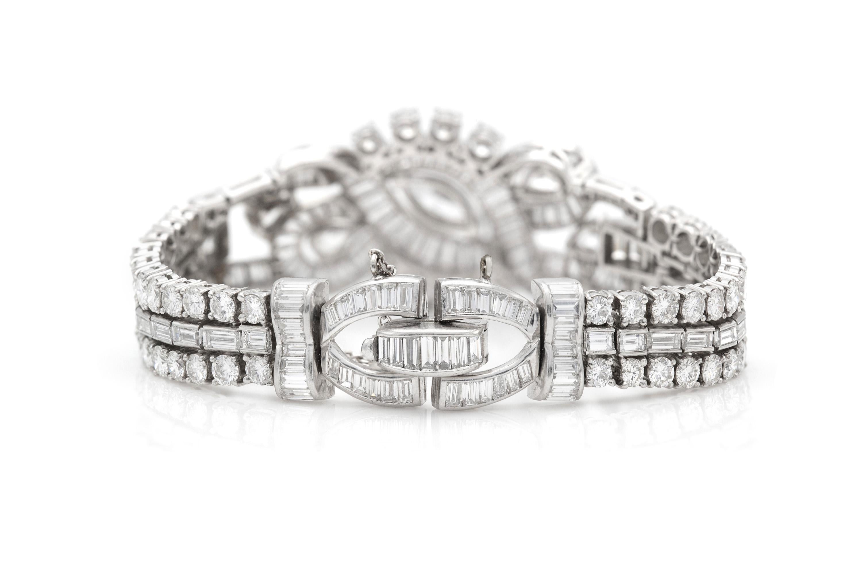Women's Vintage 1950s 25.00 Carat Diamond Bracelet For Sale