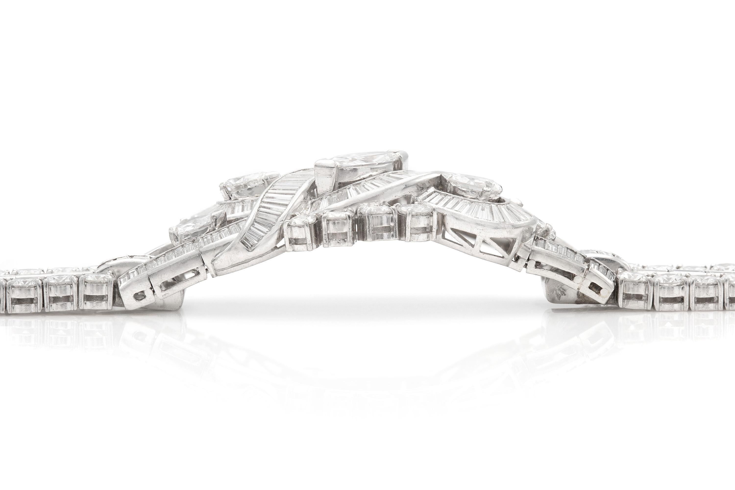 Vintage 1950s 25.00 Carat Diamond Bracelet For Sale 1