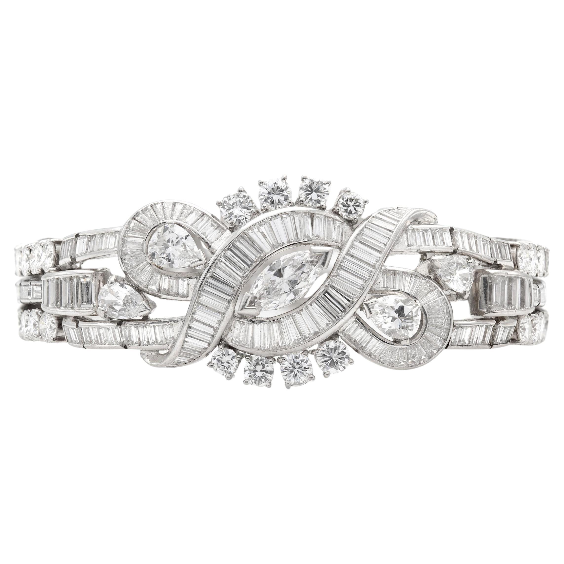 Vintage 1950s 25.00 Carat Diamond Bracelet
