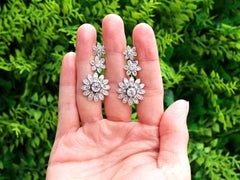 Vintage 1950s 2.76 Carat Diamond and White Gold Drop Earrings
