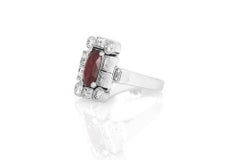 Vintage 1950s 3.00 Carat Oval Ruby & 2.00 Carat Diamonds Ring