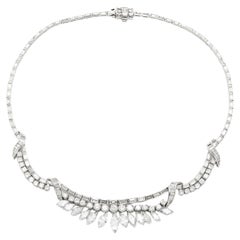 Collana di diamanti multi taglio vintage degli anni '50 da 30,00 carati
