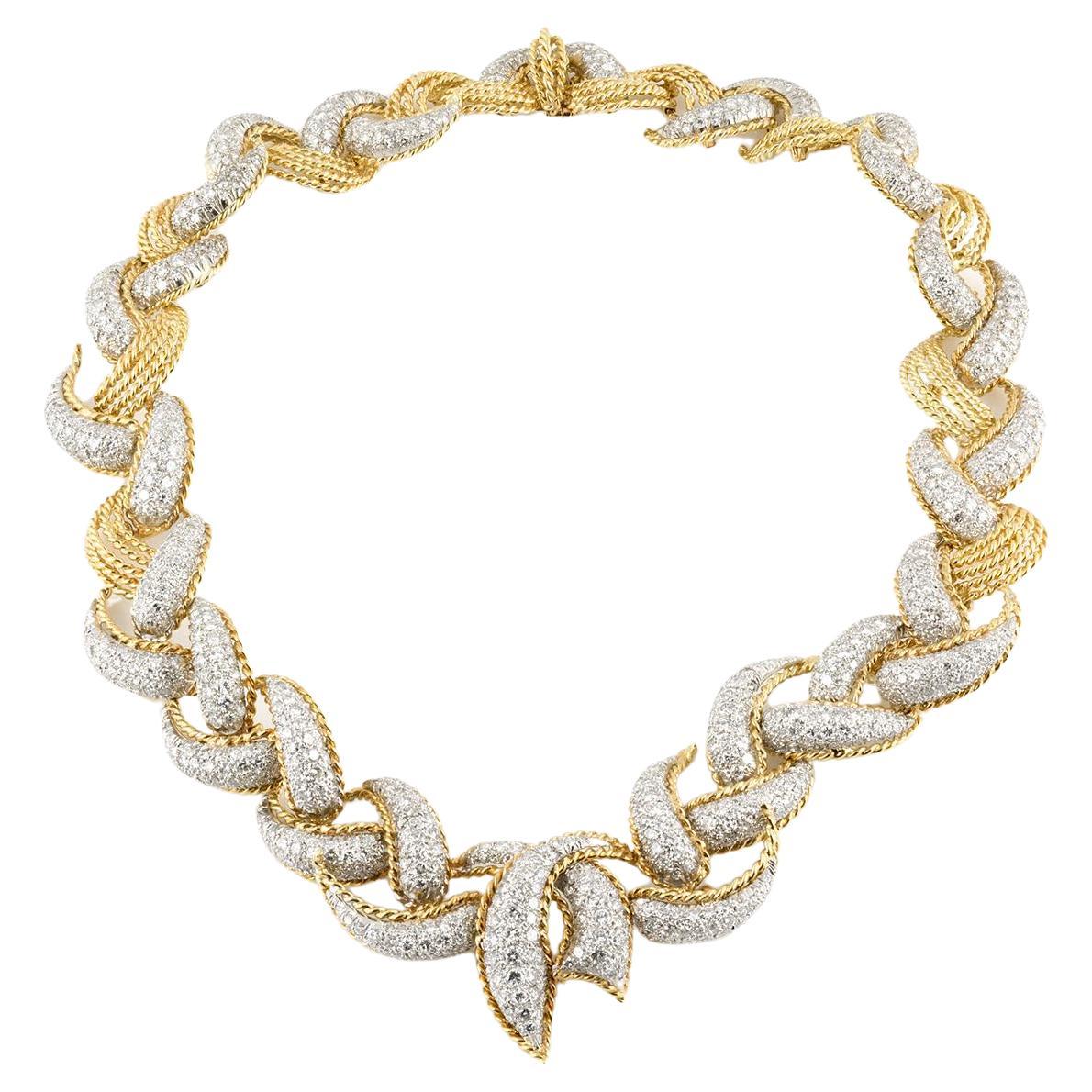 Vintage 1950er Jahre 32,00 Karat Diamant-Halskette im Angebot