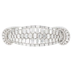 Vintage 1950s 38,00 Karat Baguetteschliff Diamant-Armband