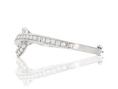 Vintage 1950s 4.00 Carat Diamond Hinged Bangle