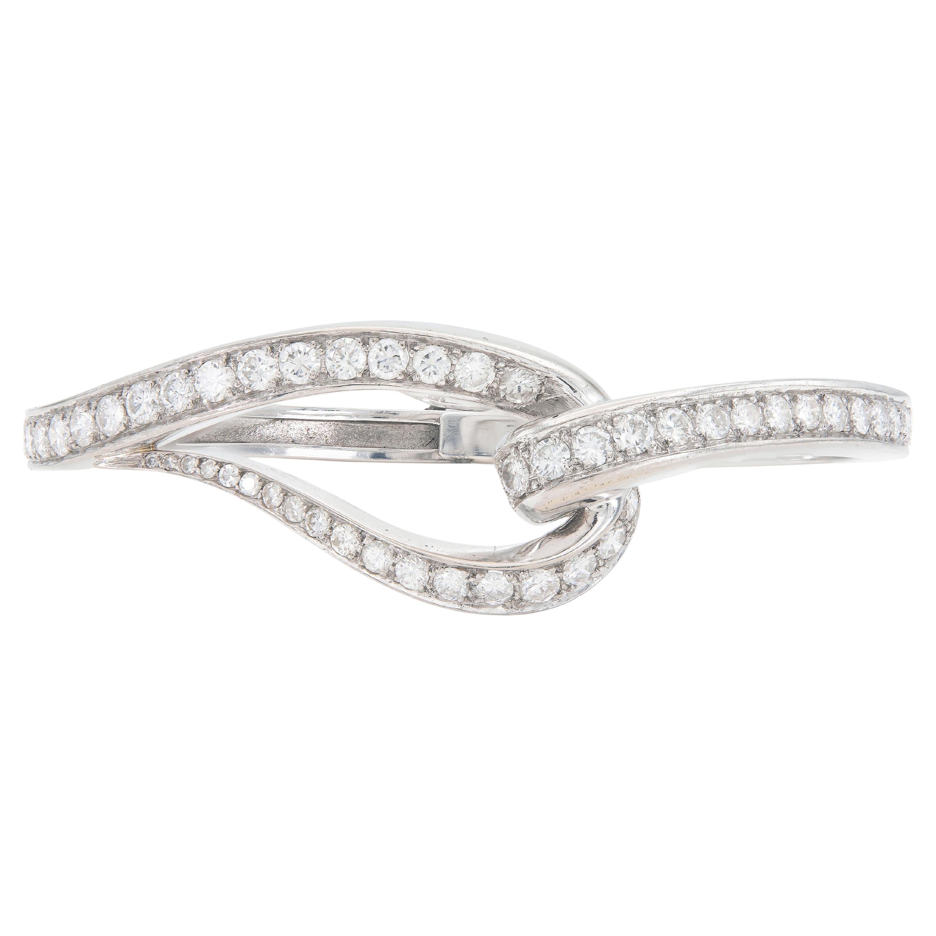 Vintage 1950s 4,00 Karat Diamant Scharnier Armreif