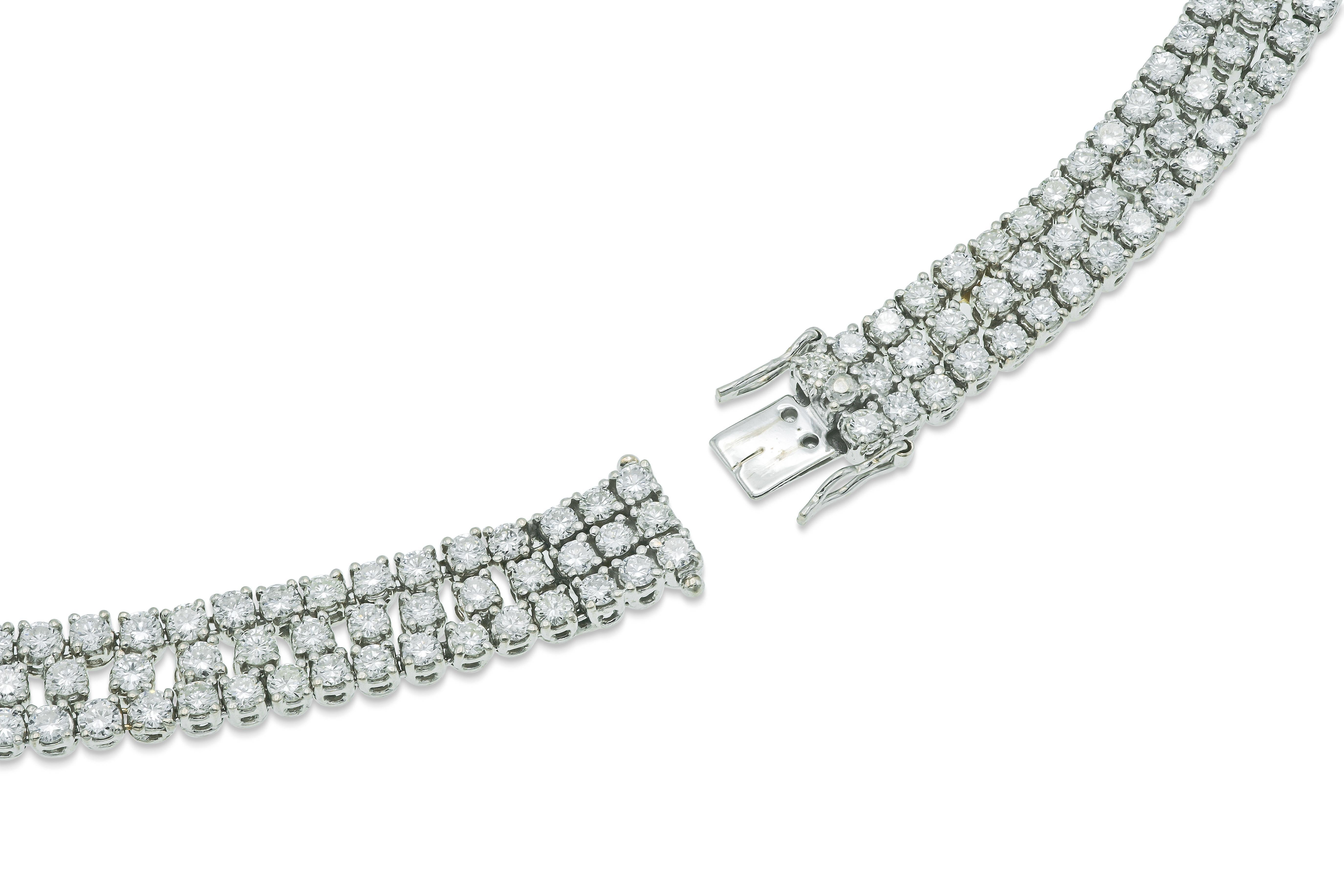 Vintage 1950s 42.00 Carat Diamond Openwork Collar Necklace Bon état - En vente à New York, NY