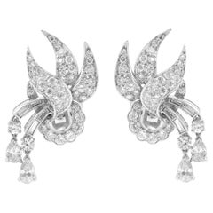 Boucles d'oreilles Vintage 1950s 5.00 Carat Diamond Earrings