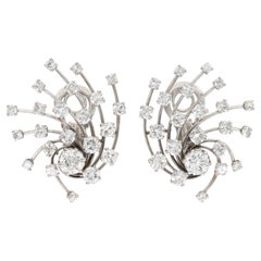 Vintage 1950s 6.00 Carat Diamond Burst Earrings