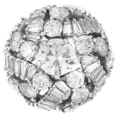 Vintage 1950s 6.00 Carat Diamond Domed Ring