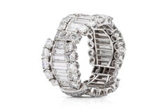 Vintage 1950s 6.00 Carat Round and Baguette Cut Diamonds Band