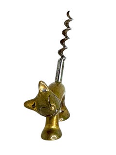 Vintage 1950s - 60s Felix The Cat Brass Corkscrew, Vienna Austria