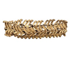 Bracciale vintage a maglie dorate degli anni '50-'60