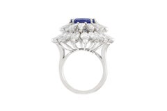 Vintage 1950s 6.63 Carat Kashmir Sapphire and 13.00 Carat Diamond Ring