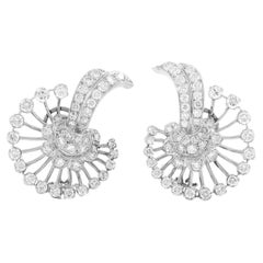 Boucles d'oreilles Vintage 1950s 7.00 Carat Diamond Earrings