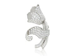 Vintage 1950s 7.50 Carat Diamond Tulip Brooch Pendant