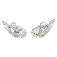 Boucles d'oreilles vintage 1950s 7.60 Carat Diamond Climber Earrings