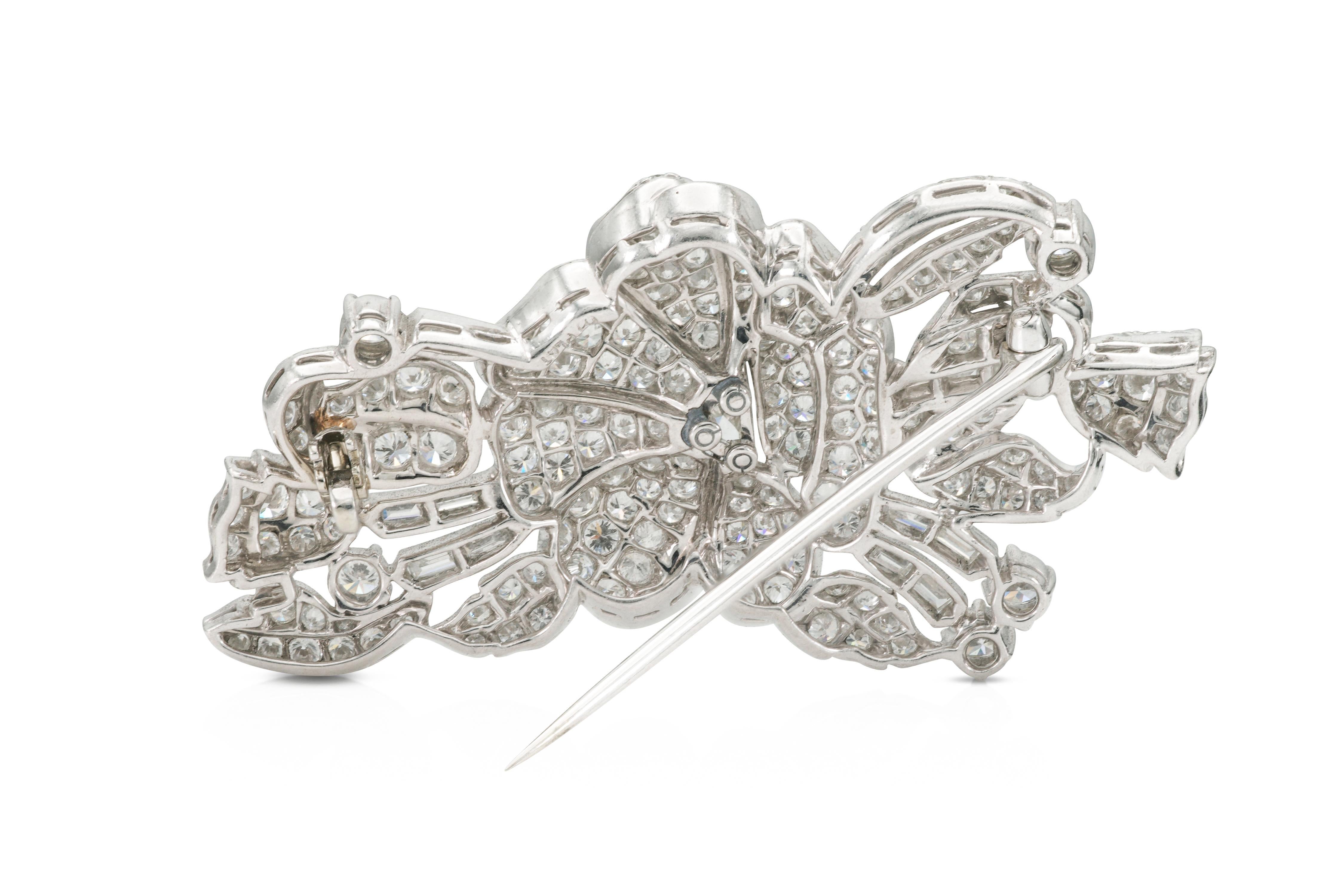 Spilla a fiore con diamante da 8,00 carati Vintage By 1950 In condizioni buone in vendita a New York, NY