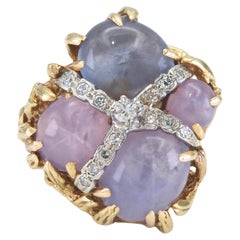 Vintage 1950s 8.00 Carat Purple Star Sapphire Ring