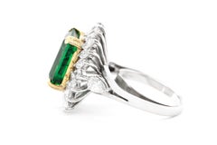 Vintage 1950s 8.11 Carat Emerald Ring with Diamonds