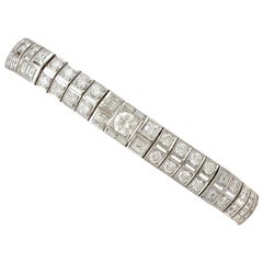 Vintage 1950s 8.38 Carat Diamond and Platinum Bracelet
