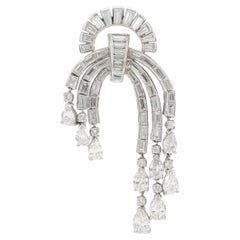Vintage 1950s 9.00 Carat Diamond Dangle Brooch