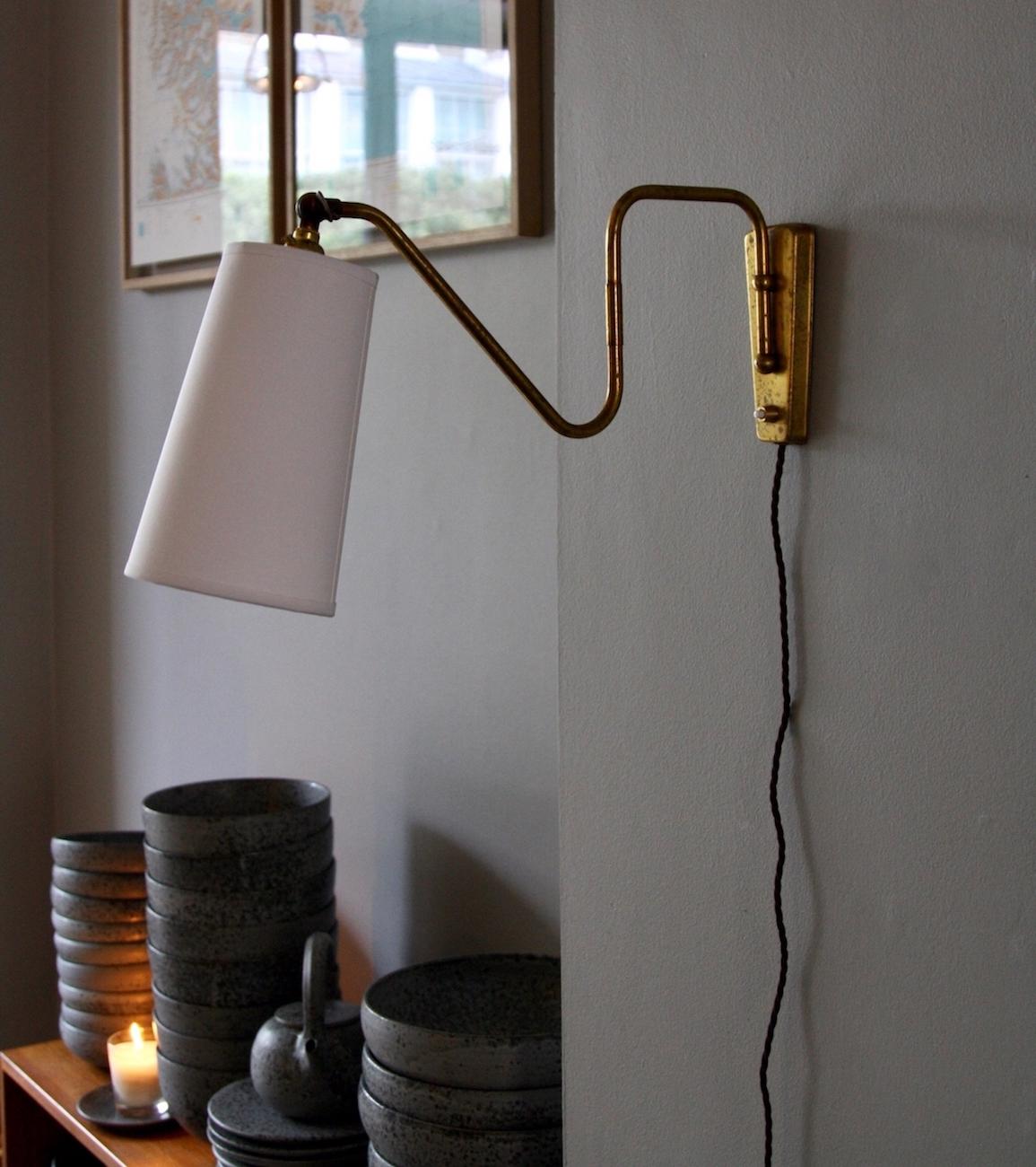 Danish Vintage 1950s Adjustable Wall Light
