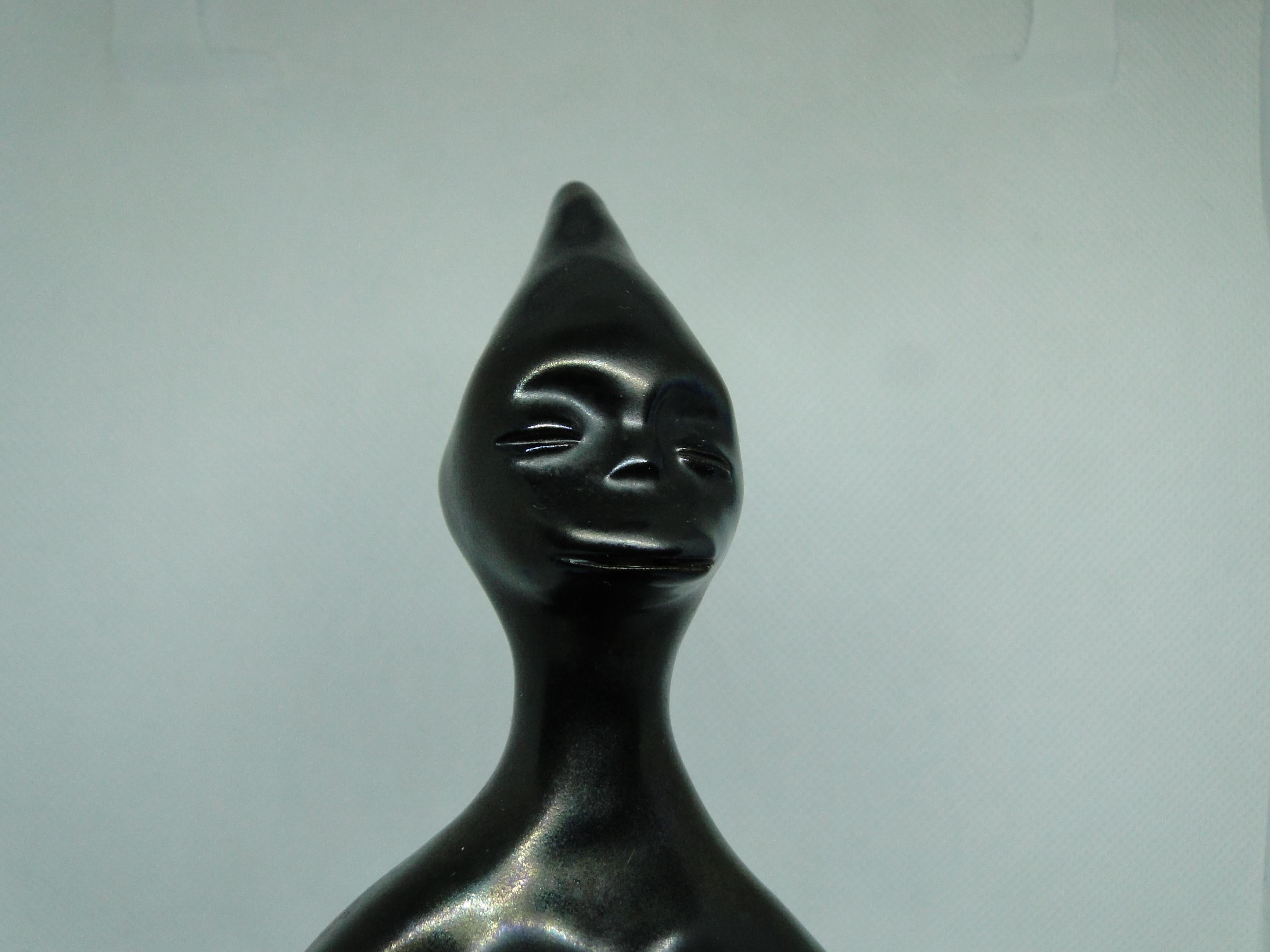 Roger Capron Vintage African Woman Ceramic Ashtray Signed For Sale 3
