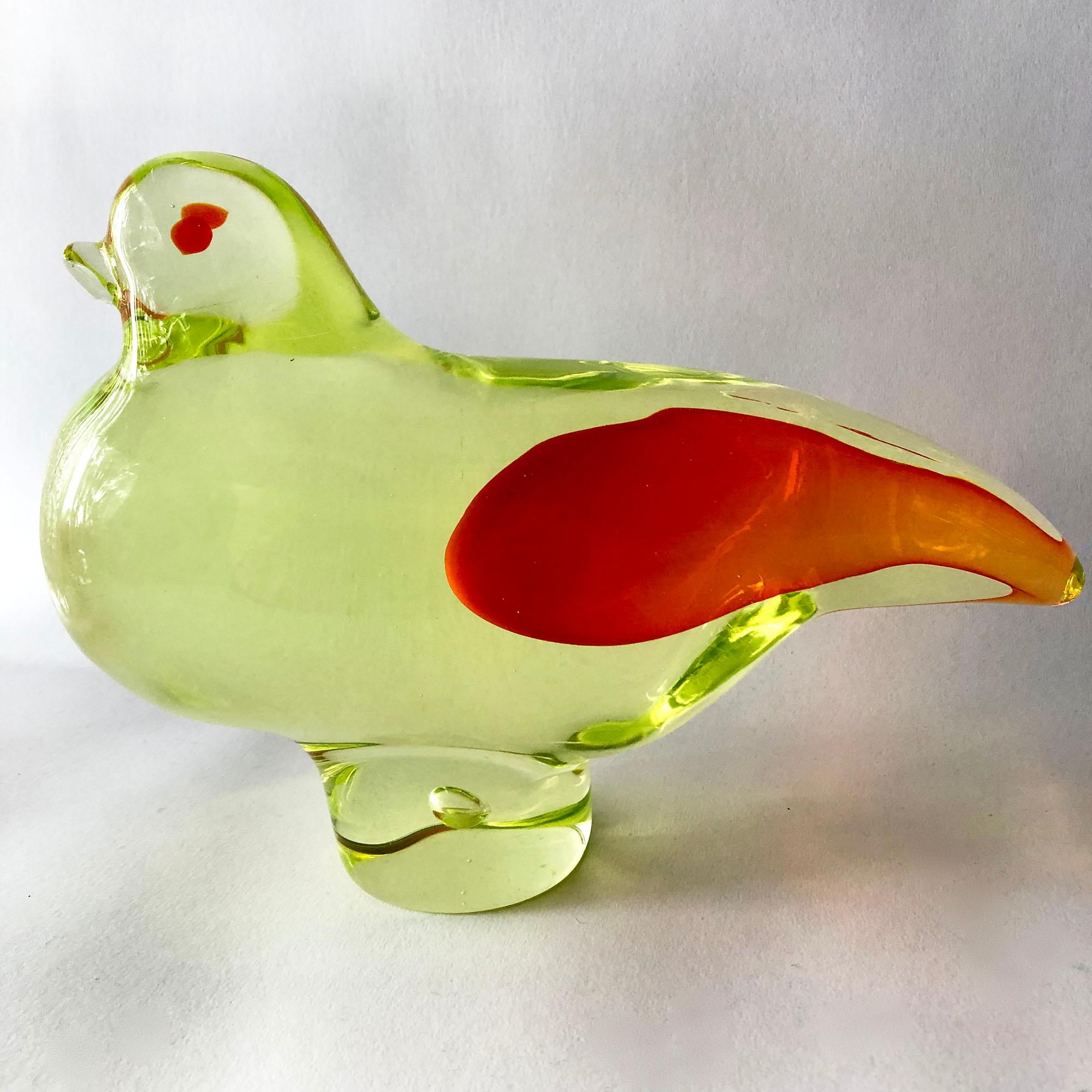 Vintage 1950s Antonio Da Ros for Cenedese Murano Italy Glass Bird Sculpture In Good Condition In Palm Springs, CA