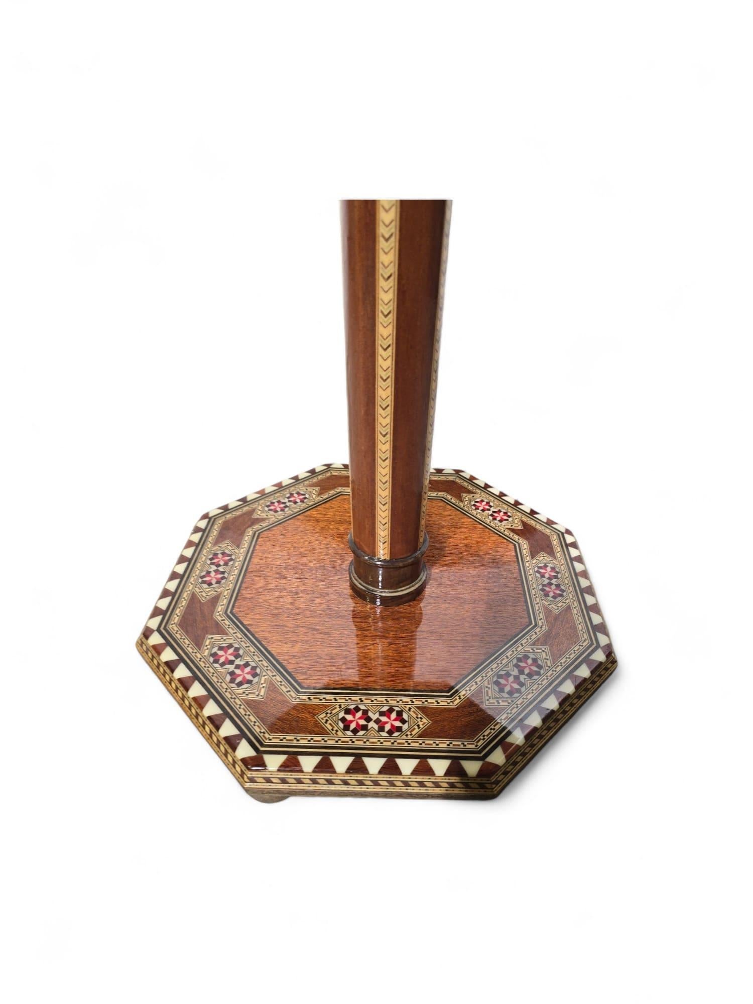 Fruitwood Vintage 1950s Arabesque Inlaid Table – Made in Granada, Spain For Sale