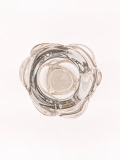 Archimede Seguso vase vintage en verre de Murano « Strato » en cristal transparent des années 1950