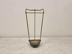 Vintage 1950s Austrian Brass and Iron Umbrella Stand