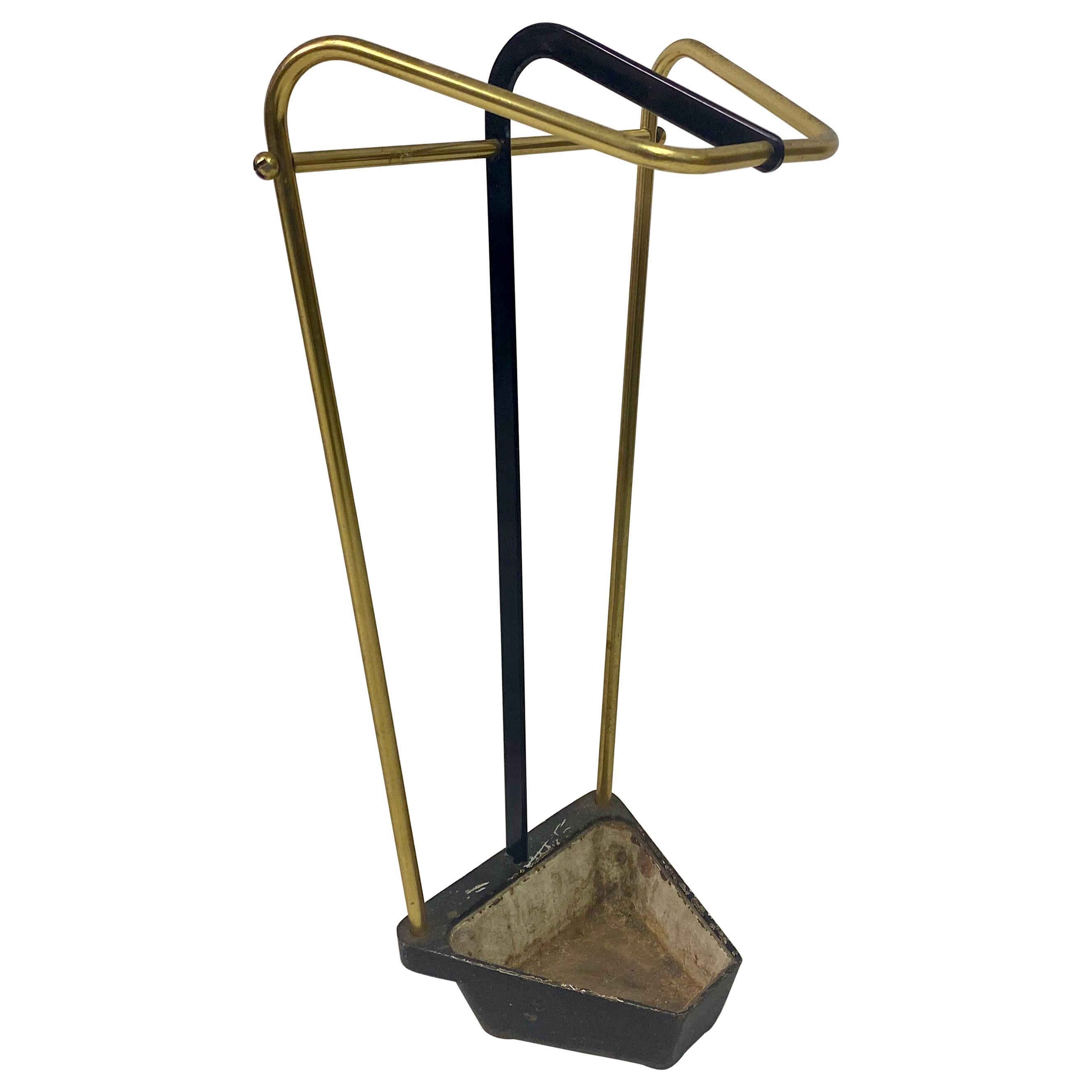 Vintage 1950s Austrian Brass and Iron Umbrella Stand at 1stDibs