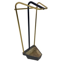 Vintage 1950s Austrian Brass and Iron Umbrella Stand