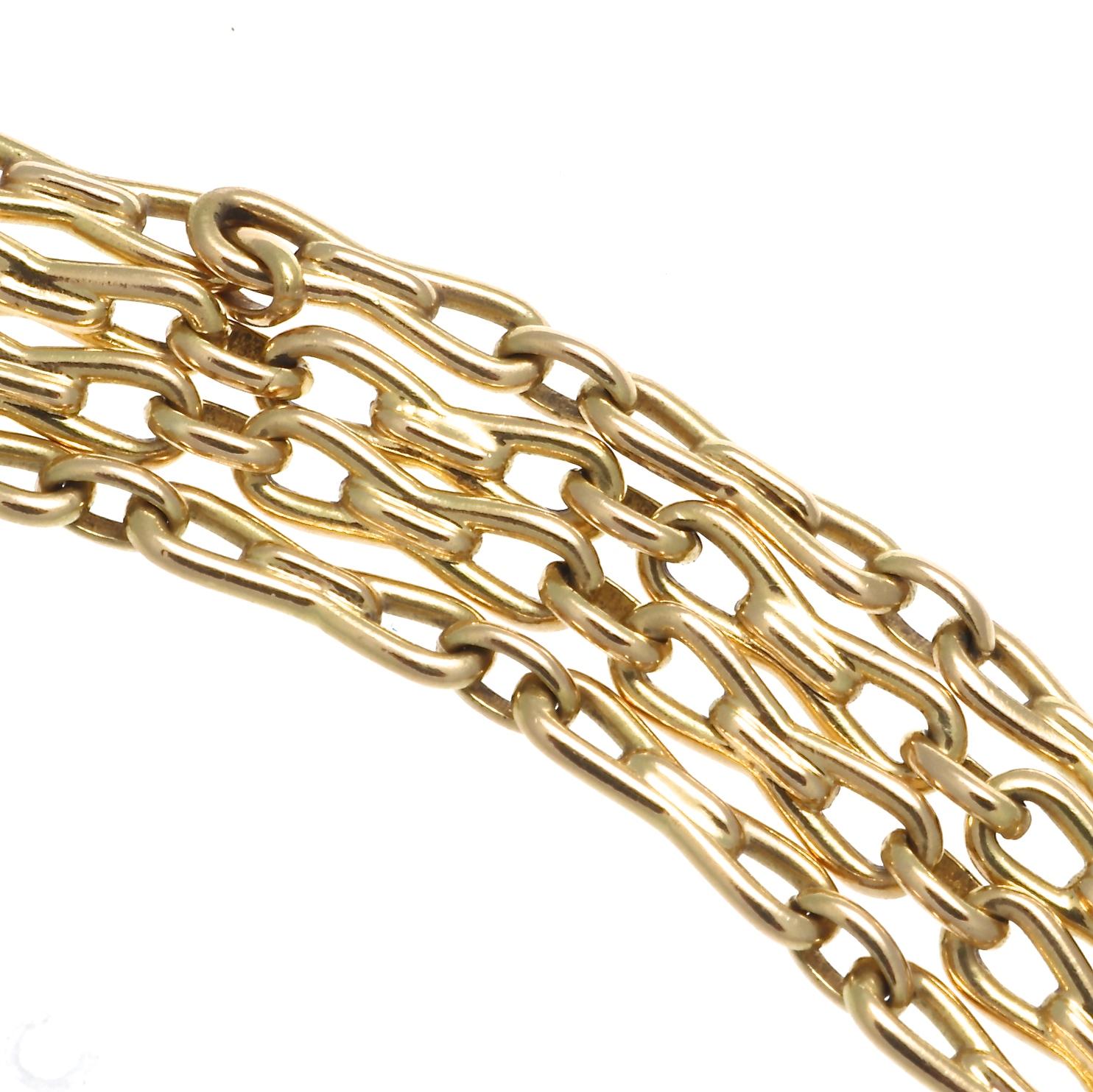 Contemporary Vintage 1950s Authentic French 18 Karat Yellow Gold Chain Link Necklace