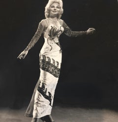 Vintage 1950's Beaded Dragon Motif Documented Hourglass Burlesque Gown Cape Set