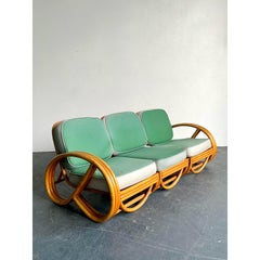 Vintage 1950s Beverly Hills Rattan Sofa