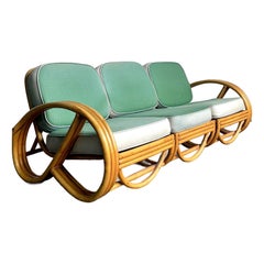 Vintage 1950s Beverly Hills Rattan Sofa