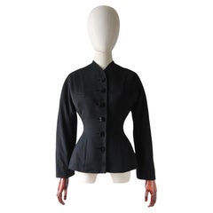 Vintage 1950s Black Christian Dior Jacket Fitted Christian Dior Jacket UK 8 US 4