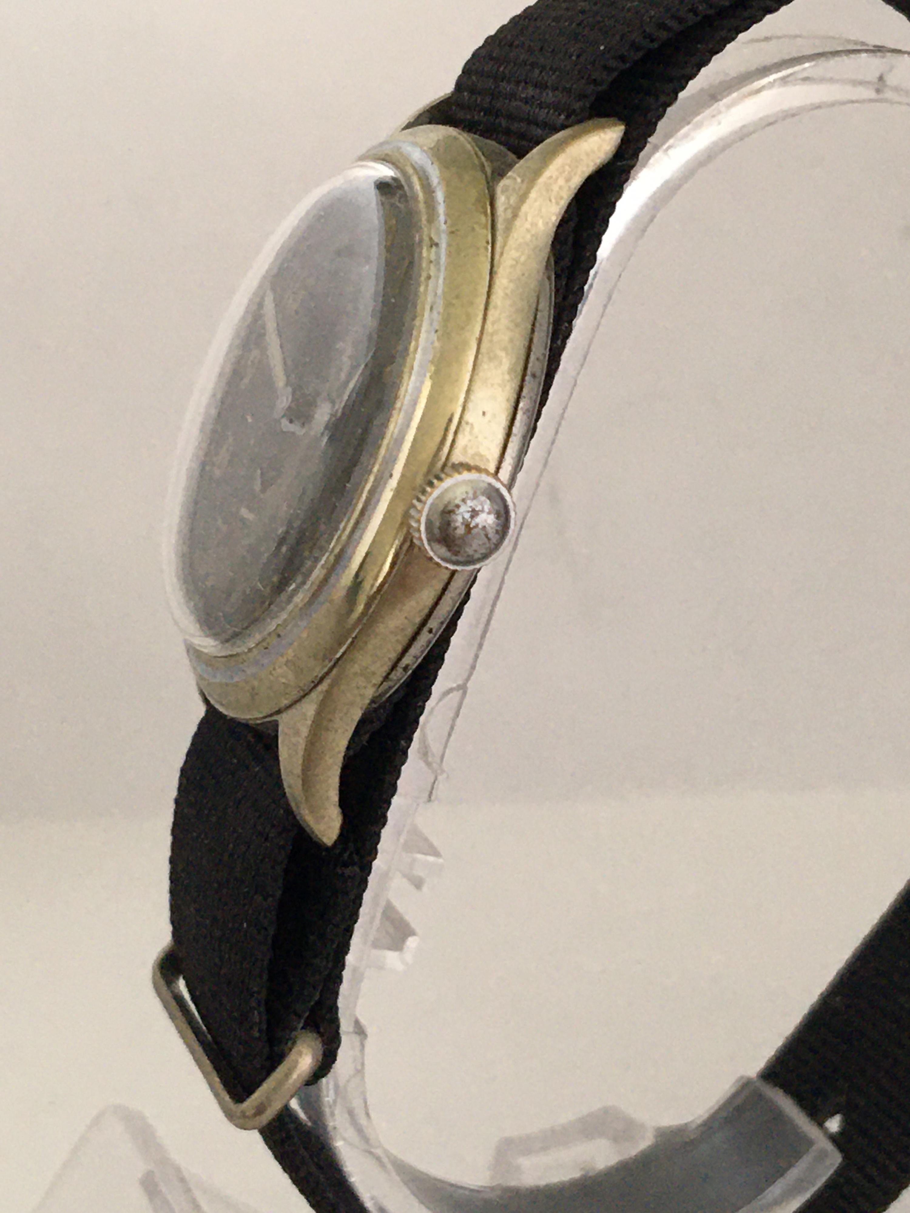 Vintage 1950s Black Dial Watch In Good Condition For Sale In Carlisle, GB